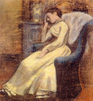 喬治 萊門 Julie Lemmen Sleeping in an Armchair